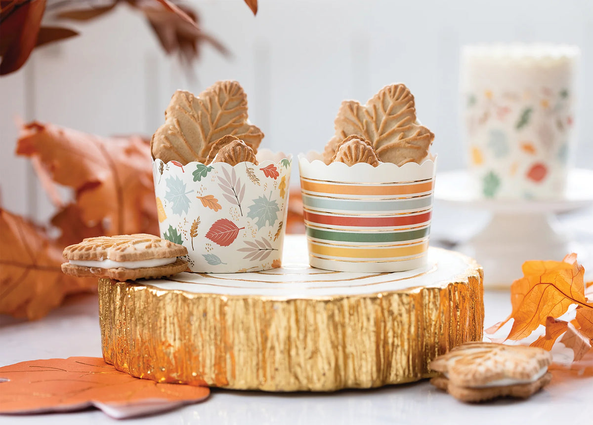 FOILED THANKFUL LEAVES FOOD CUPS (50 PCS) thecookiery.ca