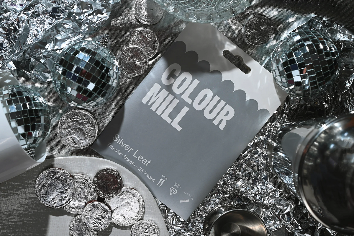 thumbnail image 2 of Large Silver Leaf Kit – 25 Sheets, Glue & High Quality Brush, 14cm X 14cm, Craft Supply 2 of 6