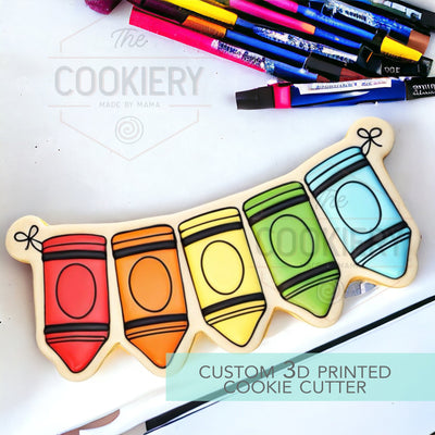 Crayola Banner Cookie Cutter - Back to School - 3D Printed Cookie Cutter - TCK64132