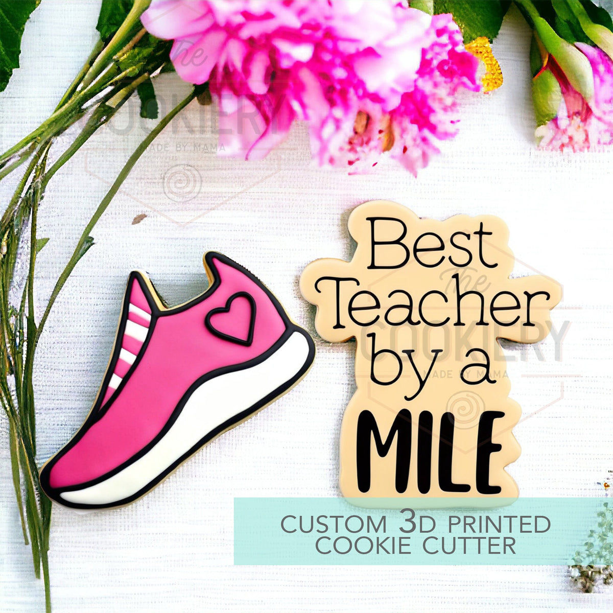 Best Teacher by a Mile - 2 PC Set - Teacher Appreciation Cookie Cutter –