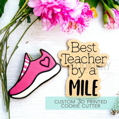 Best Teacher by a Mile - 2 PC Set - Teacher Appreciation Cookie Cutter Set - 3D Printed Cookie Cutter - TCK64134