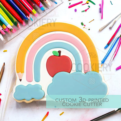 Pencil Rainbow Name Plaque Cookie Cutter - Back to School - 3D Printed Cookie Cutter - TCK89178