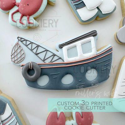 Fishing Boat Cookie Cutter - Under the Sea, Nautical Summer Cookie Cutter - 3D Printed Cookie Cutter - TCK29132