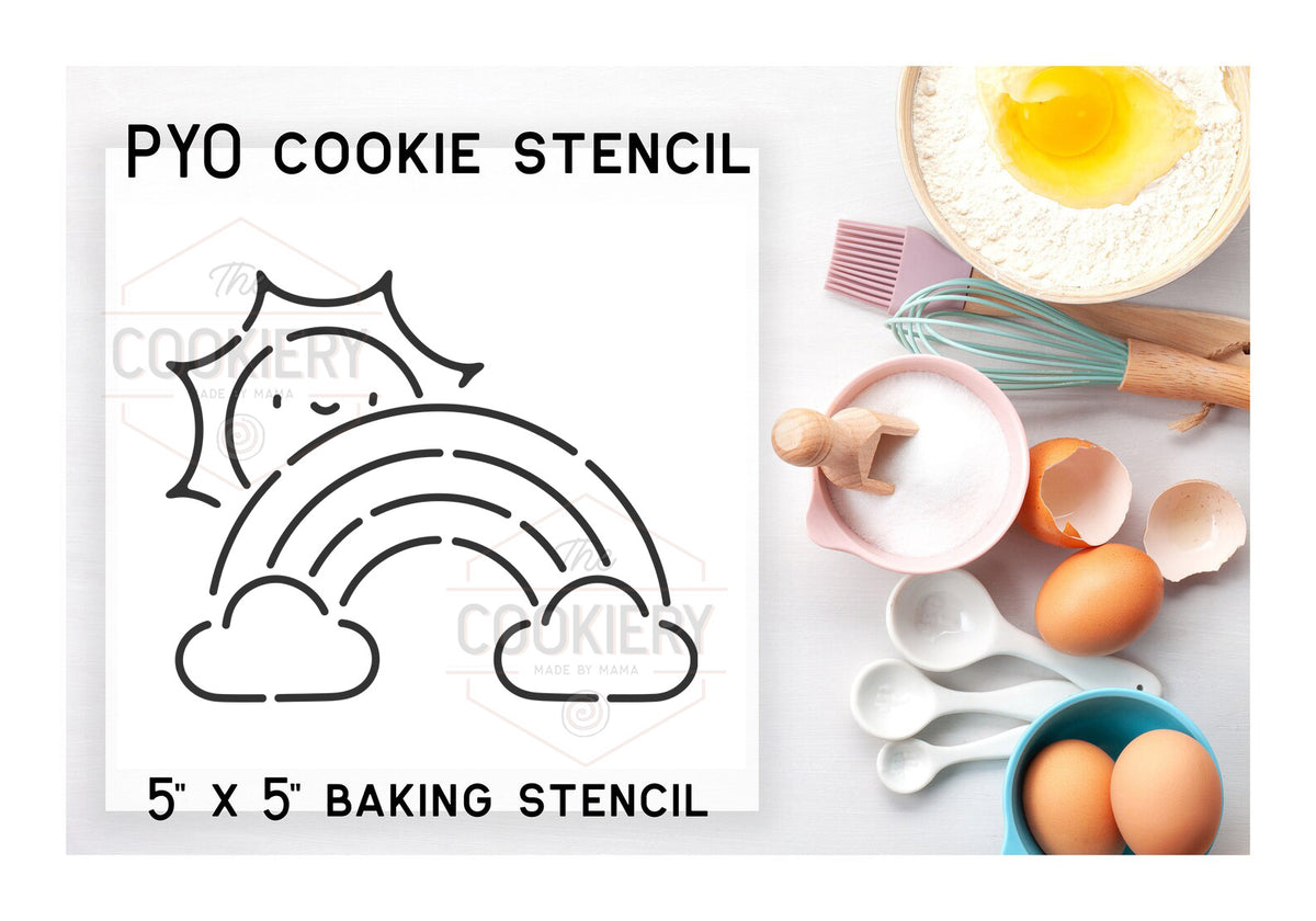 Easter Sun Rainbow Stencil - Paint your Own Stencil - Cookie Stencil ...
