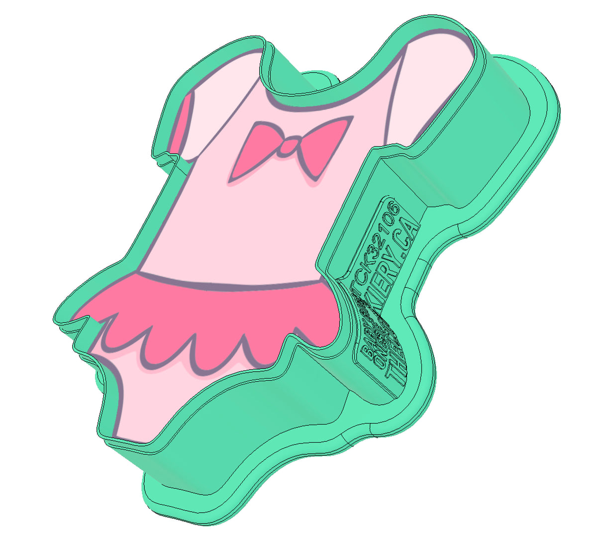 Ruffled Baby Girl Onesie Cookie Cutter Baby Bodysuit with Ruffles  Shower Cookie 3D Printed Cookie Cutter TCK32106