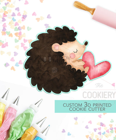 Hedgehog Heart Cookie Cutter - Valentine&#39;s Day Cookie Cutter -  3D Printed Cookie Cutter - TCK44147
