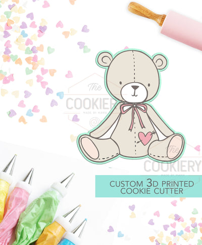 Teddy Bear Cookie Cutter - Valentine&#39;s Day Cookie Cutter - 3D Printed Cookie Cutter - TCK47122