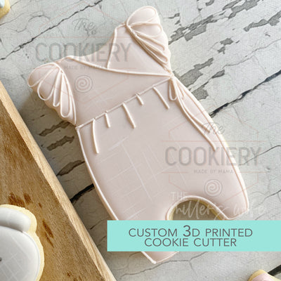 Ruffled Sleeve Onesie Cookie Cutter - Baby Shower Cutter  - 3D Printed Cookie Cutter - TCK85224