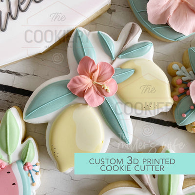 Floral Lemon Cookie Cutter - Summer Fruits Cookie Cutter  - 3D Printed Cookie Cutter - TCK88125