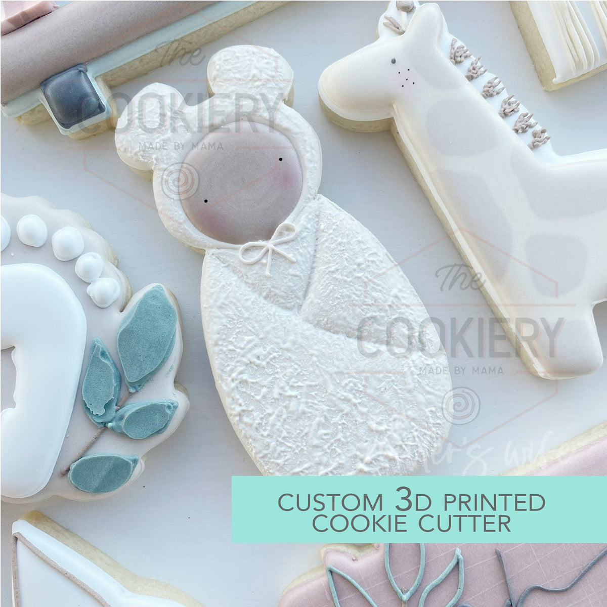 Swaddled Baby Cookie Cutter, Baby Shower Cookie 3D Printed Cookie Cu