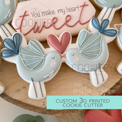 Love Bird You Make My Heart Tweet Cookie Cutter- Valentine's Day Cookie Cutter -  3D Printed Cutter - TCK47136