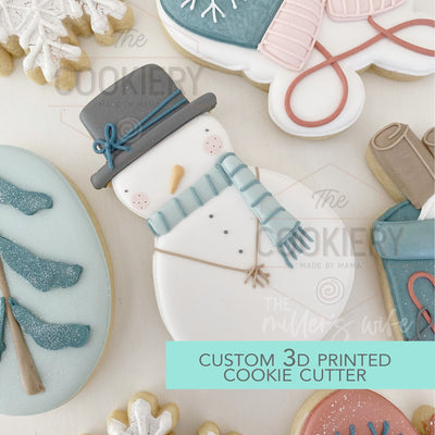 Snowman with Hat  Cookie Cutter - Christmas Cookie Cutter   - 3D Printed Cookie Cutter - TCK87190