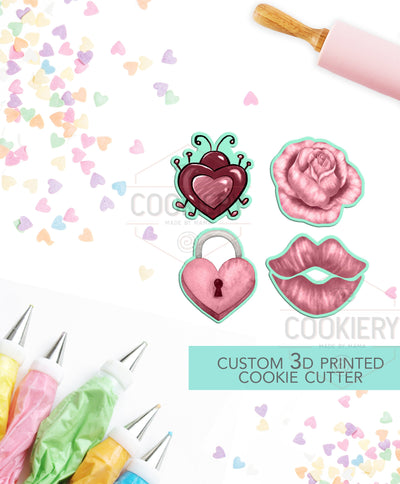 Valentine's Minis Cookie Cutter Set - Mini Cookie Cutters - 3D Printed Cookie Cutter - TCK89139 - Set of 4