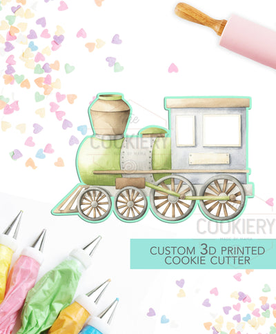 Train Engine Cookie Cutter - Choo Choo Train,  Baby Shower Cookie - 3D Printed Cookie Cutter - TCK27124