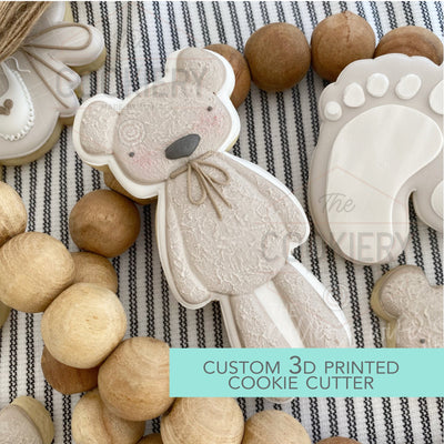 Tall Skinny Teddy Bear Cookie Cutter - Baby Bear Cookie,  Baby Shower Cookie - 3D Printed Cookie Cutter - TCK32151