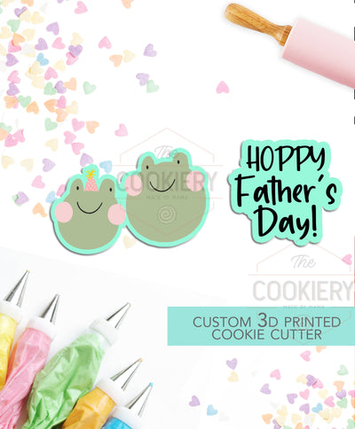 Hoppy Father's Day - 2 PC Set  - Father's Day puns Cookie Cutters - Platter Cookie cutters - 3D Printed Cookie Cutter - TCK19138 - Set of 2