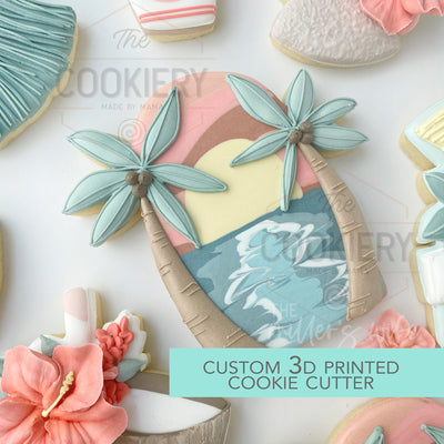 Palm Tree Sunset Cookie Cutter -  Summer Cookie Cutter -   3D Printed Cookie Cutter - TCK29121