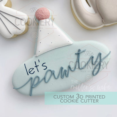 Party Hat Cookie Cutter Plaque - Birthday Hat Plaque - Cookie Cutter - 3D Printed Cookie Cutter - TCK34199