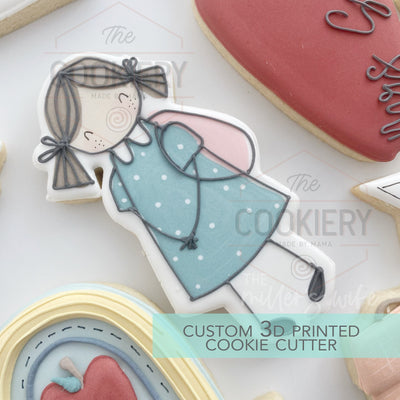 School Girl Cookie Cutter - Back to School - 3D Printed Cookie Cutter - TCK52142