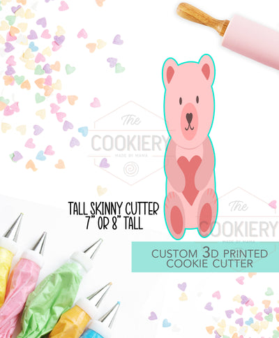 Tall Skinny Bear Cookie Cutter - Valentine's Day Cookie Cutter - 3D Printed Cookie Cutter - TCK47167