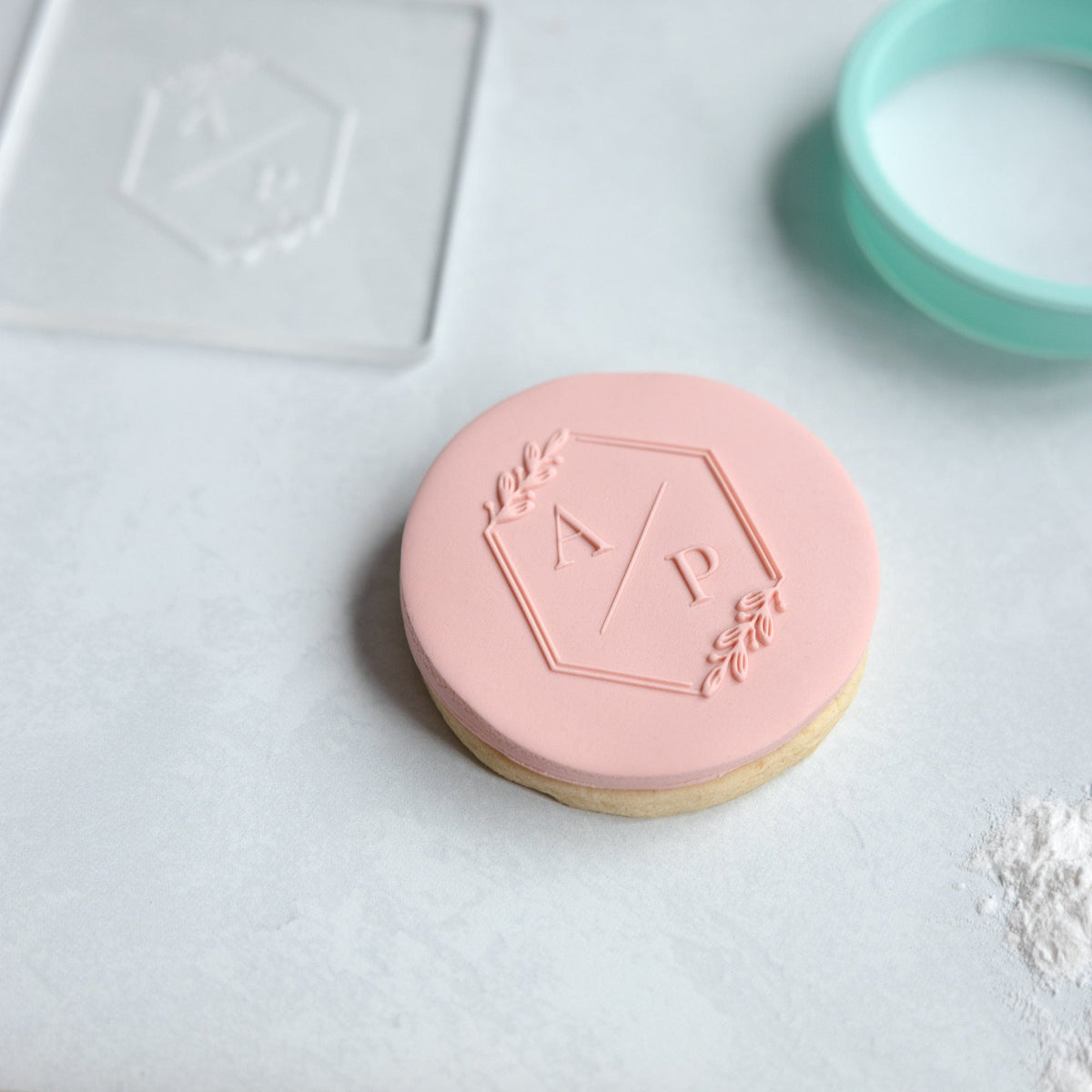 Custom Initials Fondant Embosser Stamp and Cutter | Wedding Cookie Sta ...
