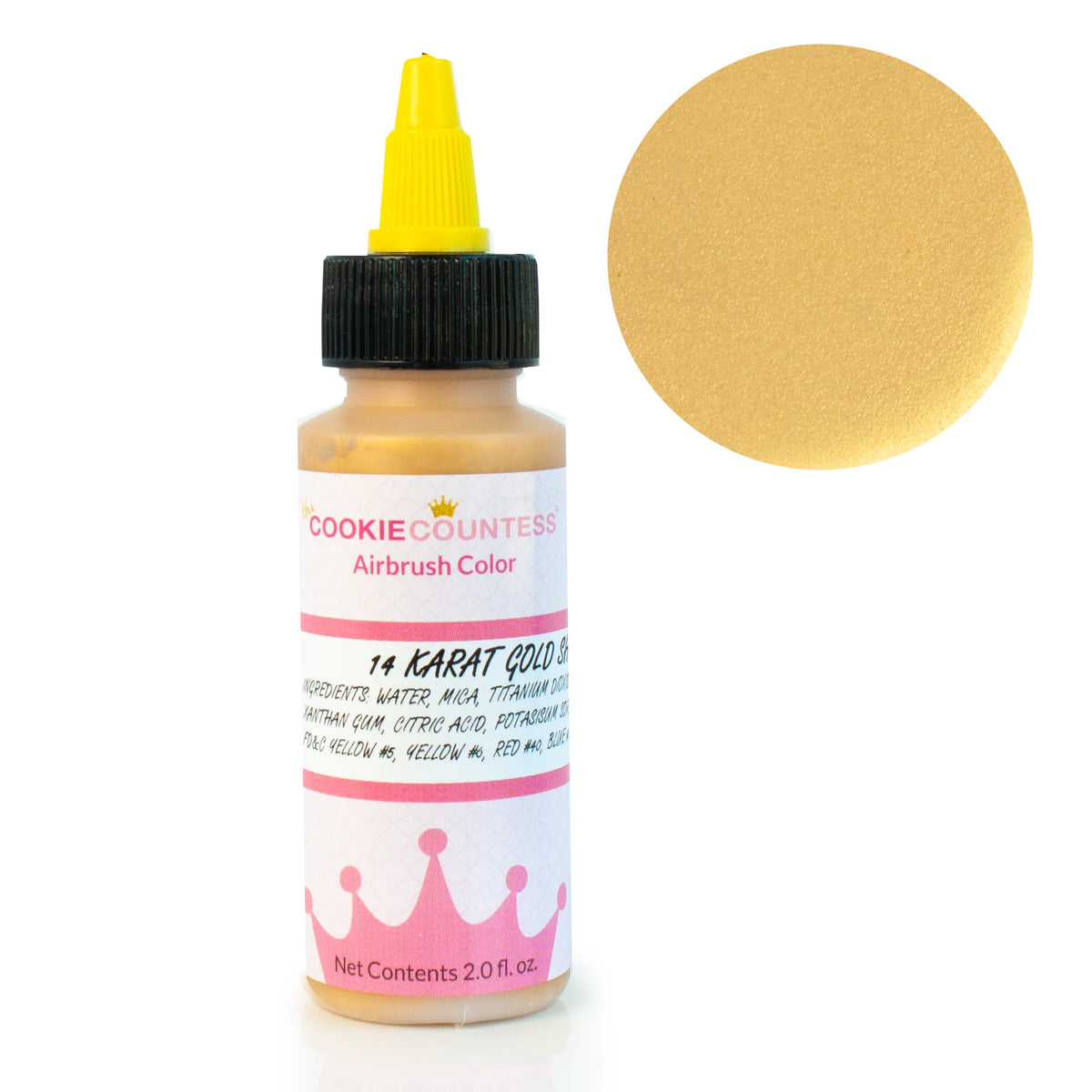 14K Gold Shimmer Airbrush Colour - Cookie Countess 2oz –
