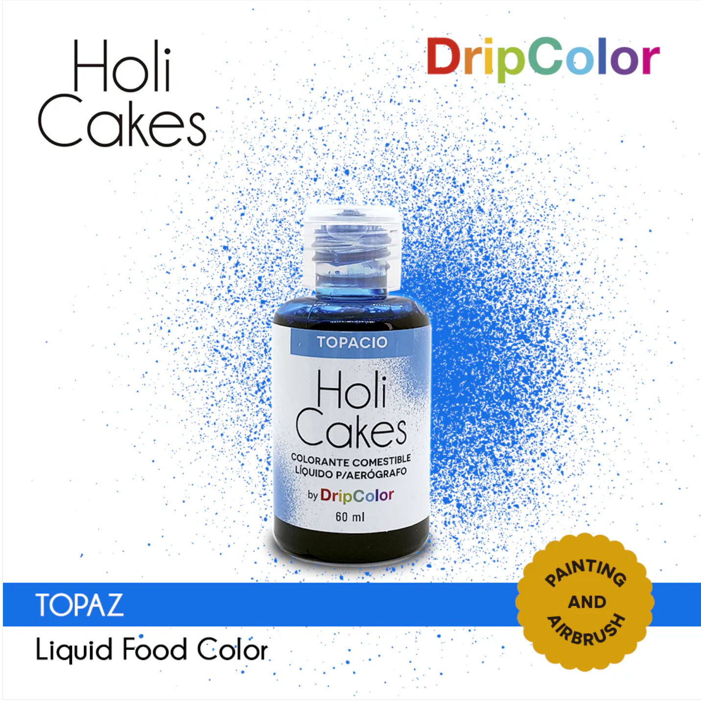Topaz Sky Blue Airbrush Color (Topacio) - Holi Cakes by Dripcolor ...