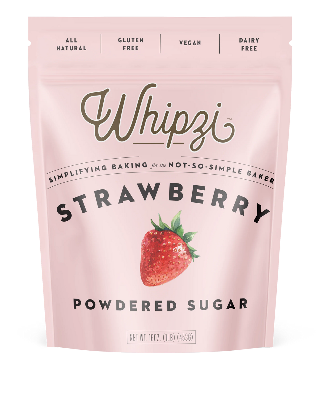 Strawberry Flavor Powdered Sugar -All Natural - Whipzi