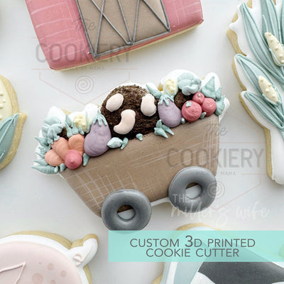 Vegetable Wagon Cookie Cutter - Farm Harvest Market Theme - 3D Printed Cookie Cutter - TCK42120