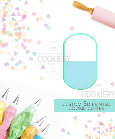 Pill Shape Cookie Cutter, Nurse Appreciation Cookie Cutter - 3D Printed Cookie Cutter - TCK64125