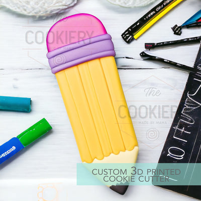 Tall Long Pencil Cookie cutter - Teacher Appreciation, Back to School Cookie Cutter - 3D Printed Cookie Cutter - TCK64128