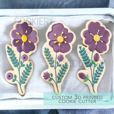 Tall Skinny Violet - Garden Cookie Cutter - Spring Cookie Cutter - 3D Printed Cookie Cutter - TCK89177