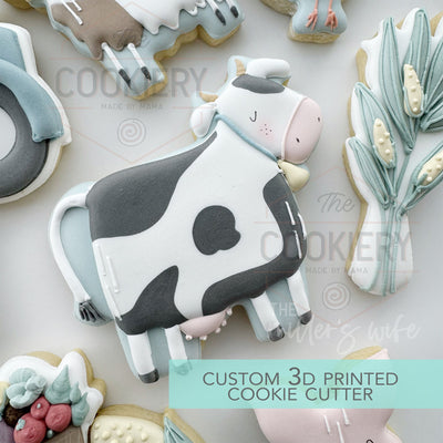 Cow Cookie Cutter - Farm Harvest Market Theme - 3D Printed Cookie Cutter - TCK42117