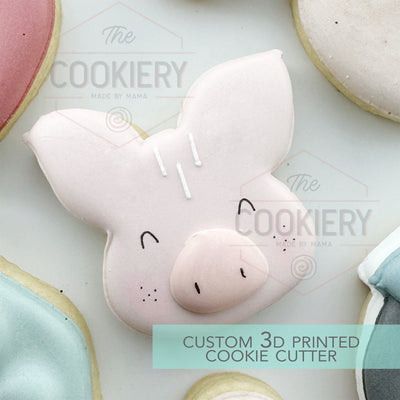 Pig Head Cookie Cutter - Farm Harvest Market Theme - 3D Printed Cookie Cutter - TCK42130