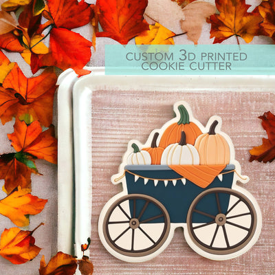 Pumpkin Cart Cookie Cutter - Autumn Cutter - Thankgiving Cookie Cutter - 3D Printed Cookie Cutter - TCK86183