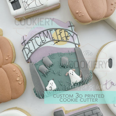 Pet Cemetery Haunted Village Cookie Cutter - Halloween Cookie Cutter - 3D Printed Cookie Cutter - TCK63161