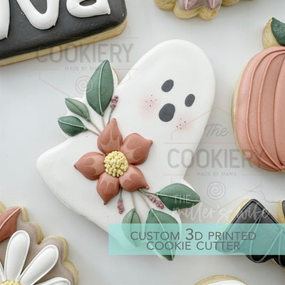 Floral Ghost Cookie Cutter - Halloween - Cookie Cutter - 3D Printed Cookie Cutter - TCK63174