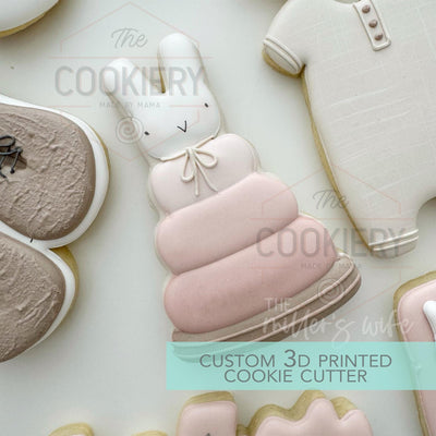 Baby Bunny Ring Stack Cookie Cutter, Baby Shower Cookie - 3D Printed Cookie Cutter - TCK32164