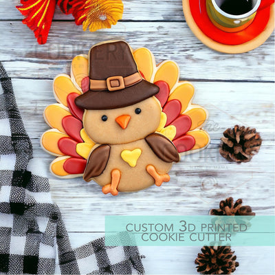 Thanksgiving Pilgrim Turkey Cookie Cutter - Autumn Cutter - Thankgiving Cookie Cutter - 3D Printed Cookie Cutter - TCK86187