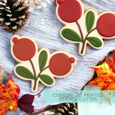 Berry Branch Cookie Cutter - Autumn Cutter - Thankgiving Cookie Cutter - 3D Printed Cookie Cutter - TCK86189