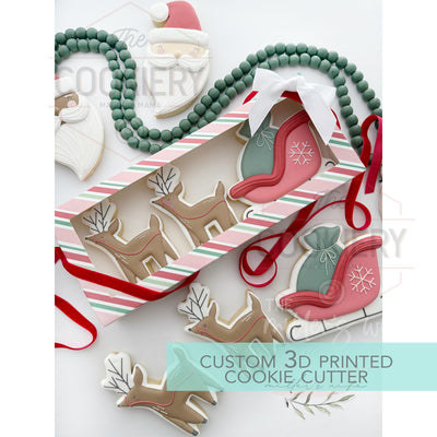 Santa's Sleigh Set - Platter Cookie cutter 3D Printed Cookie Cutter - TCK24125 - Set of 2 cutters