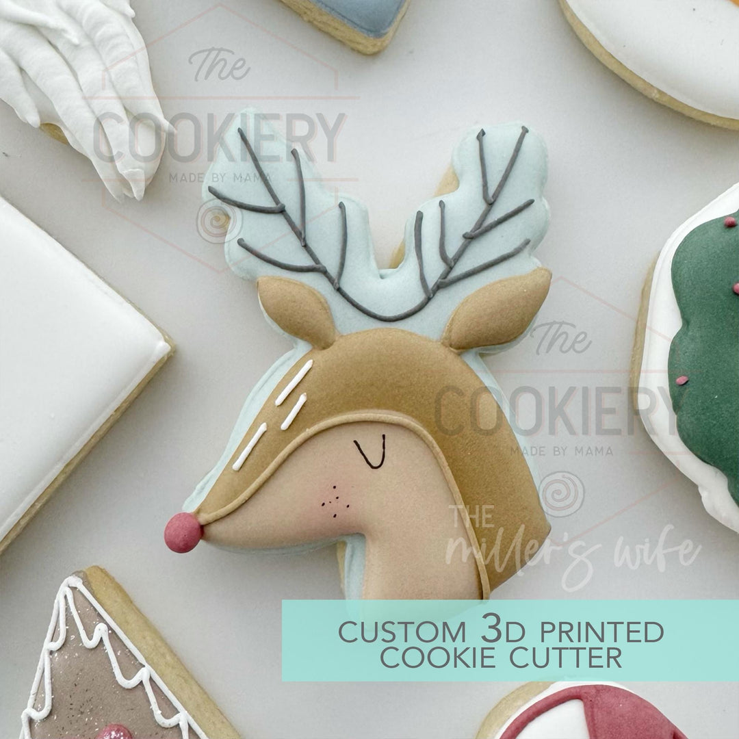 Royal Icing Reindeer Cutter Reindeer Head Cookie Cutter Christmas