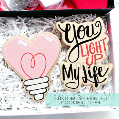 You Light Up My Life Cookie 2 PC Cutter Set- Valentine's Day Cookie Cutter - 3D Printed Cutter - TCK24133