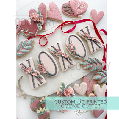 XOXO Set Cutter- Valentine's Day Cookie Cutter - 2 piece cutter set - 3D Printed Cutter - TCK24131