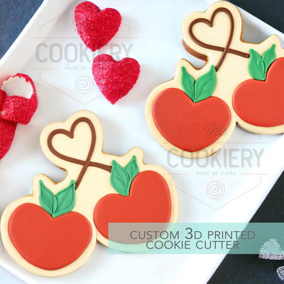 Heart Cherry Cookie Cutter- Valentine's Day Cookie Cutter - 3D Printed Cutter - TCK47209