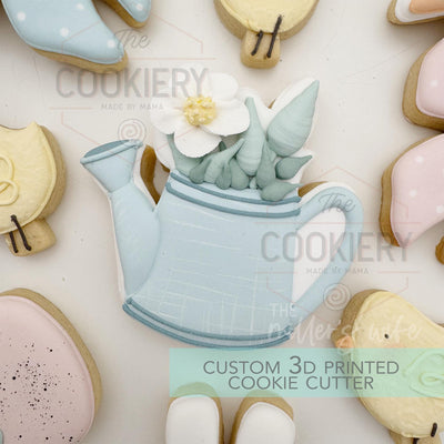 Floral Watering Can Cookie Cutter - Easter Cookie Cutter - 3D Printed Cookie Cutter - TCK12164