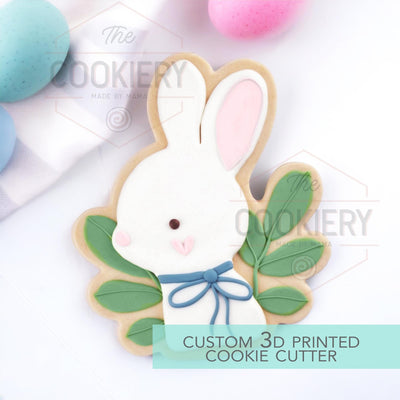 Bunny with Leaves Cookie cutter - Easter Cookie Cutter - 3D Printed Cookie Cutter - TCK13216