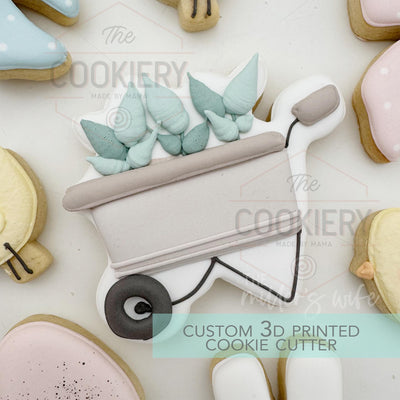 Wheelbarrow with Flowers Cookie Cutter - Easter Cookie Cutter - 3D Printed Cookie Cutter - TCK12171