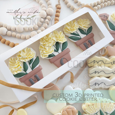 Potted Flowers Set - 2 PC Set - Mother's Day Cookie Cutters - Mother's Day Platter Set - 3D Printed Cookie Cutter - TCK24143