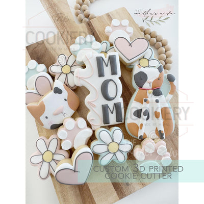 Cat Mom Set - 2 PC Set - Mother's Day Cookie Cutters - Mother's Day Platter Set - 3D Printed Cookie Cutter - TCK24146